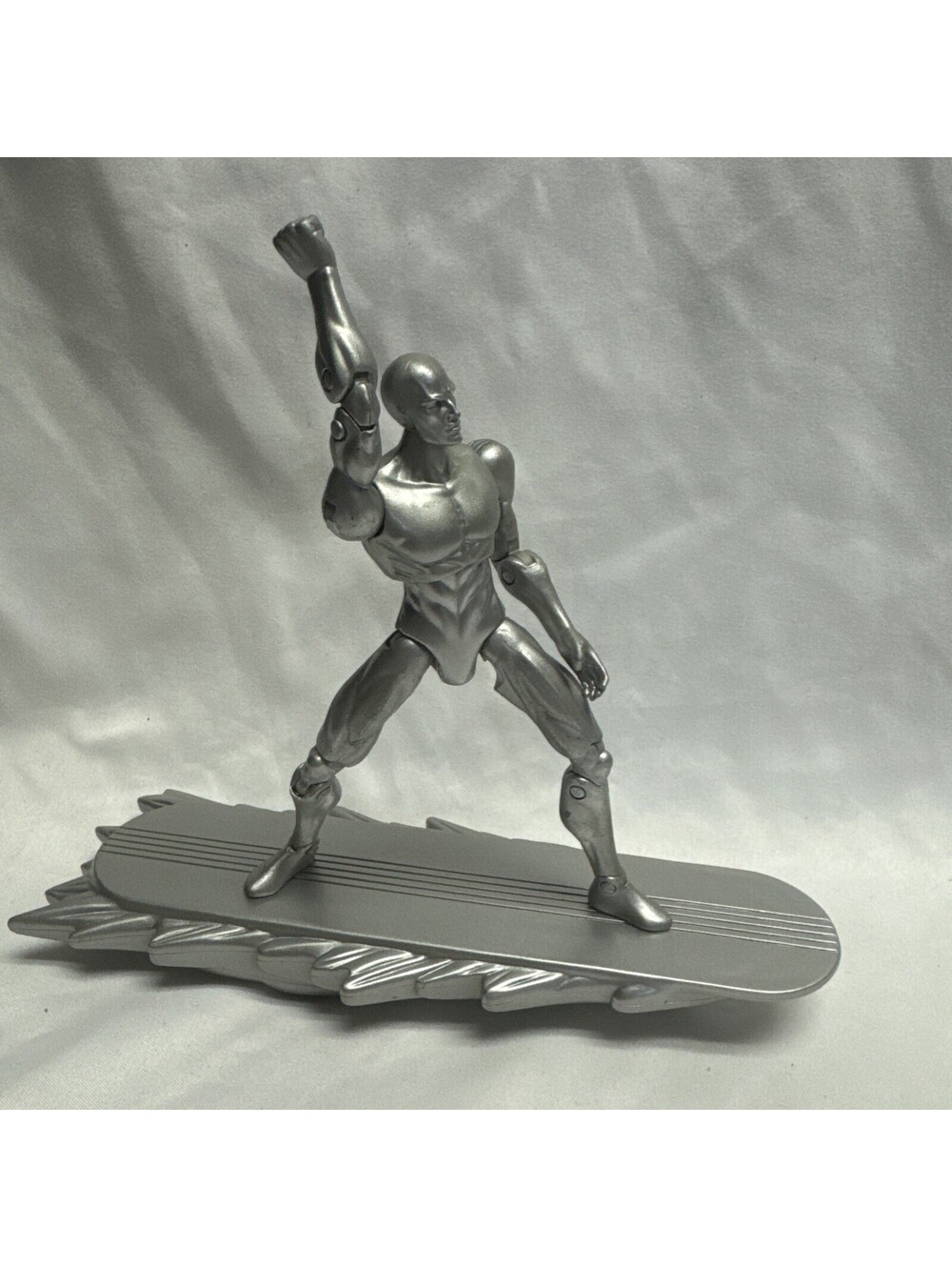 2007 Marvel Silver Surfer 6” Action Figure With Pullback Surfboard Hasbro